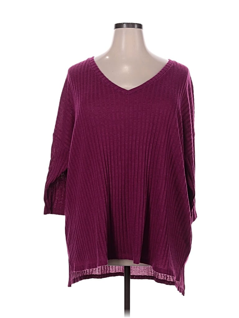 Pre-owned Faded Glory Pullover Sweater In Burgundy