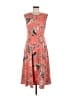 Ann Taylor 100% Polyester Print Orange Casual Dress Size 4 (tall) - photo 1