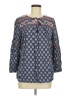 Caslon 100% Viscose Blue 3/4 Sleeve Blouse Size M - photo 1