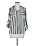 BCX 100% Polyester Stripes Silver 3/4 Sleeve Blouse Size M - photo 1