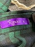 Romacci 100% Cotton Plaid Green 3/4 Sleeve Blouse Size S - photo 7