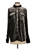 Gold Hawk 100% Polyester Metallic Black Long Sleeve Blouse Size S - photo 1