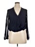 Mi ami 100% Polyester Blue Long Sleeve Blouse Size XL - photo 1