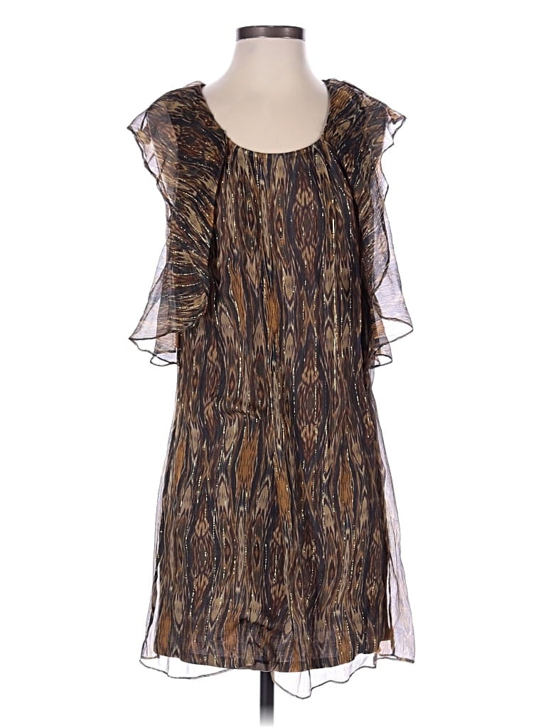 Pre-owned Ella Moss Sleeveless Silk Top Brown Strapless Neckline Tops