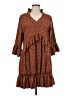 Unbranded 100% Polyester Polka Dots Brown Casual Dress Size M - photo 1