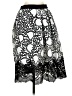 Ann Taylor 100% Polyester Graphic Black Casual Skirt Size 0 - photo 1
