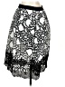 Ann Taylor 100% Polyester Graphic Black Casual Skirt Size 0 - photo 2