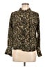 Never A Wallflower Animal Print Gold Long Sleeve Blouse Size M - photo 1