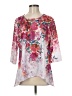 Endless Designs 100% Polyester Floral Pink 3/4 Sleeve Blouse Size M - photo 1