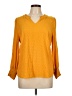 Talbots 100% Rayon Polka Dots Yellow 3/4 Sleeve Blouse Size L - photo 1