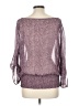 MICHAEL Michael Kors 100% Polyester Purple 3/4 Sleeve Top Size L - photo 2