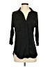 BCBGMAXAZRIA Black 3/4 Sleeve Button-Down Shirt Size S - photo 1