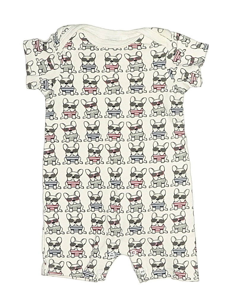 Pre-owned Hb Babies' Short Sleeve Onesie In White