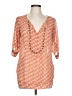 Angie 100% Polyester Orange 3/4 Sleeve Blouse Size L - photo 1