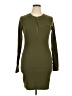 Twinth Solid Green Casual Dress Size XL - photo 1