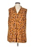CAbi 100% Polyester Animal Print Orange Sleeveless Blouse Size L - photo 1