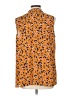 CAbi 100% Polyester Animal Print Orange Sleeveless Blouse Size L - photo 2