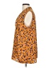 CAbi 100% Polyester Animal Print Orange Sleeveless Blouse Size L - photo 5