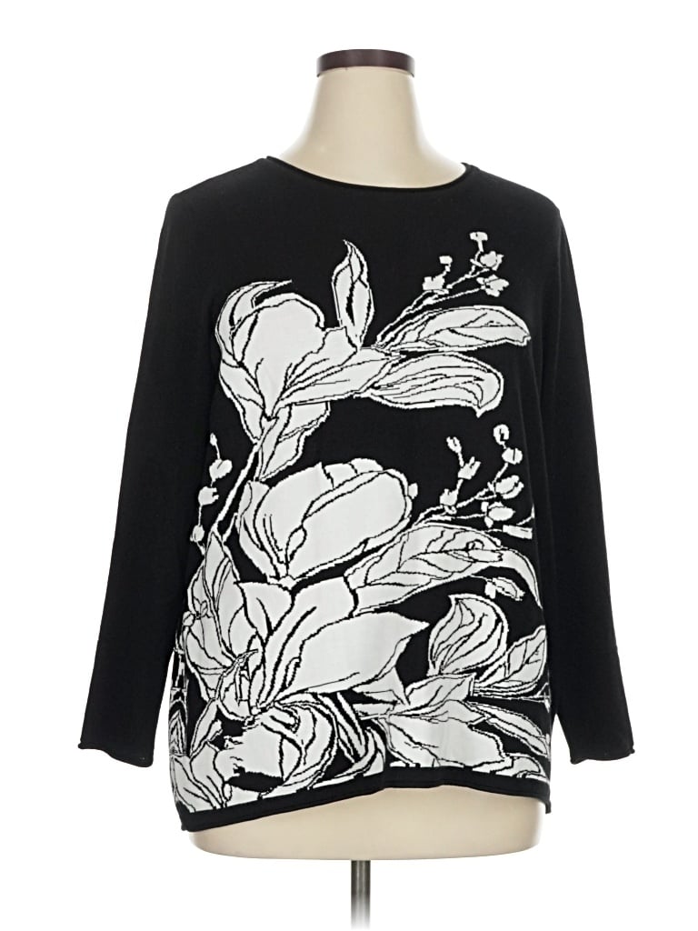 Pre-owned Chico's Pullover Sweater In Black