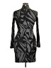 Tory Burch 100% Silk Graphic Gray Cocktail Dress Size S - photo 2