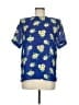 J. McLaughlin 100% Polyester Blue Short Sleeve Blouse Size 8 - photo 1
