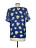 J. McLaughlin 100% Polyester Blue Short Sleeve Blouse Size 8 - photo 2