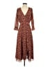 Madewell 100% Polyester Print Brown Casual Dress Size 0 - photo 1