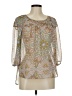 Lauren Conrad 100% Polyester Silver 3/4 Sleeve Blouse Size M - photo 1