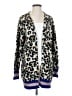 Central Park West Animal Print Blue Cardigan Size XS - photo 1
