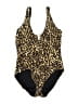 Assorted Brands Animal Print Gold One Piece Swimsuit Size 14 - photo 1