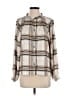 Part Two 100% Viscose Plaid Ivory Tan Long Sleeve Blouse Size EU 32 / US 2 - photo 1