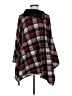 Fervour Plaid Burgundy Poncho Size S - photo 1