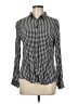 Big Dart 100% Viscose Houndstooth Black Long Sleeve Button-Down Shirt Size 8 - photo 1