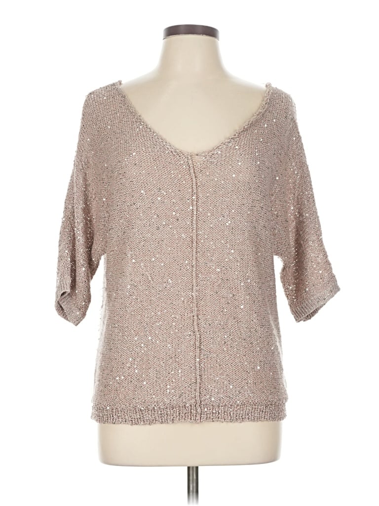 Pre-owned H By Halston Cardigan Sweater In Tan