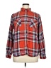 Merona 100% Rayon Plaid Red Long Sleeve Button-Down Shirt Size XL - photo 1