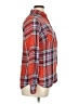 Merona 100% Rayon Plaid Red Long Sleeve Button-Down Shirt Size XL - photo 4