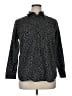 Chaps 100% Cotton Polka Dots Black Long Sleeve Blouse Size 1X - photo 1