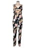 Chelsea28 100% Polyester Floral Black Jumpsuit Size XL - photo 1
