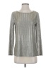 Kim & Cami Metallic Silver Long Sleeve Top Size S - photo 1