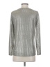 Kim & Cami Metallic Silver Long Sleeve Top Size S - photo 2