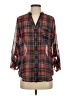 Xhilaration 100% Polyester Plaid Red 3/4 Sleeve Blouse Size P (petite) - photo 1