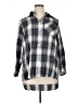 Unbranded Plaid Silver 3/4 Sleeve Blouse Size 1X - photo 1