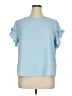 Shein Curve 100% Polyester Blue Short Sleeve Top Size 1X - photo 1