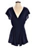 Ecote 100% Cotton Solid Blue Romper Size M - photo 1
