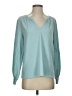 Candace Cameron Bure Teal Long Sleeve Blouse Size S - photo 1