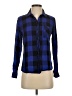 Guess 100% Viscose Plaid Blue Long Sleeve Button-Down Shirt Size XS - photo 1