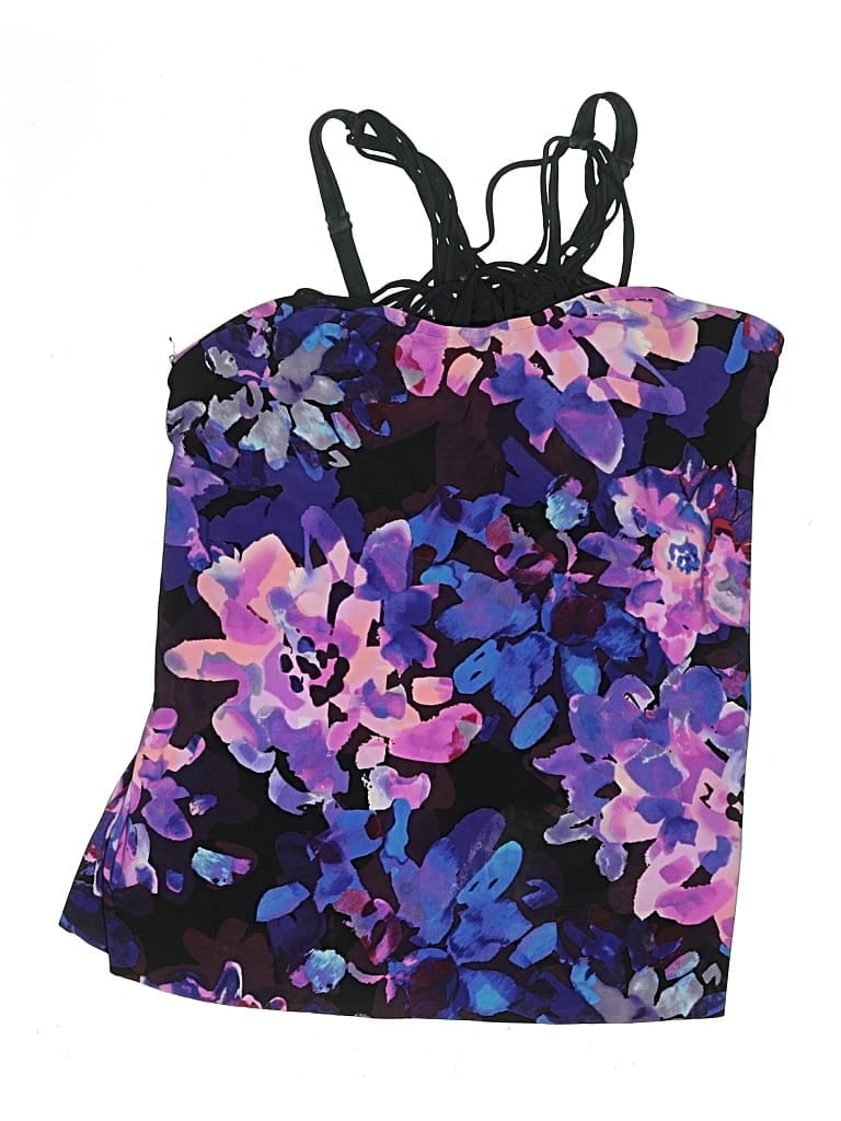 Pre-owned Magicsuit Swimsuit Top Purple Floral Pattern Swimwear