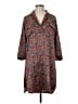 Veronica M. 100% Polyester Chevron-herringbone Brown Casual Dress Size M - photo 1