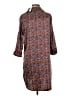 Veronica M. 100% Polyester Chevron-herringbone Brown Casual Dress Size M - photo 2