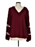 Shein 100% Polyester Burgundy Long Sleeve Blouse Size 12 - photo 1